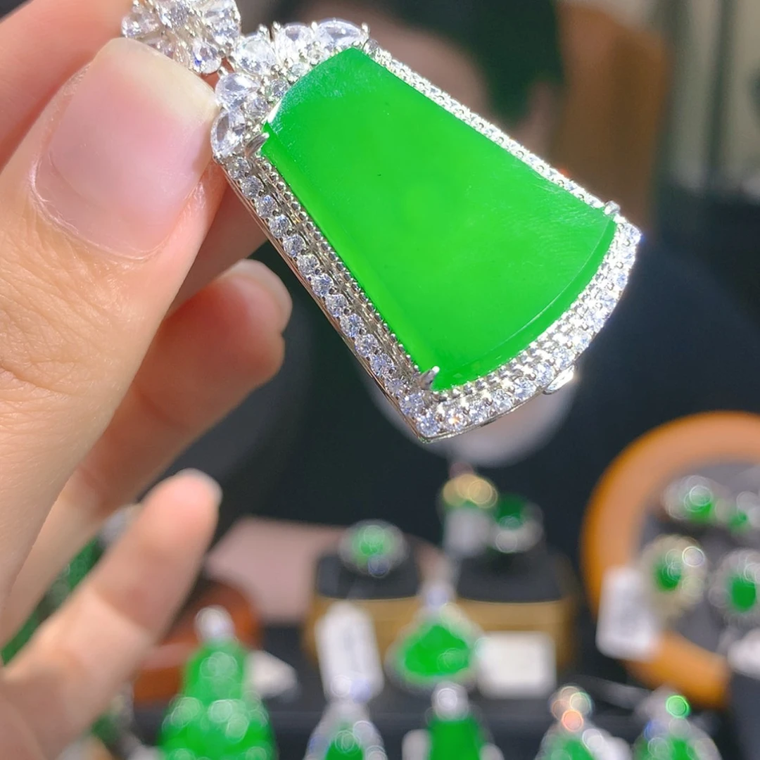 【闪购商品】翡翠银S925镶嵌颈饰8柒姐