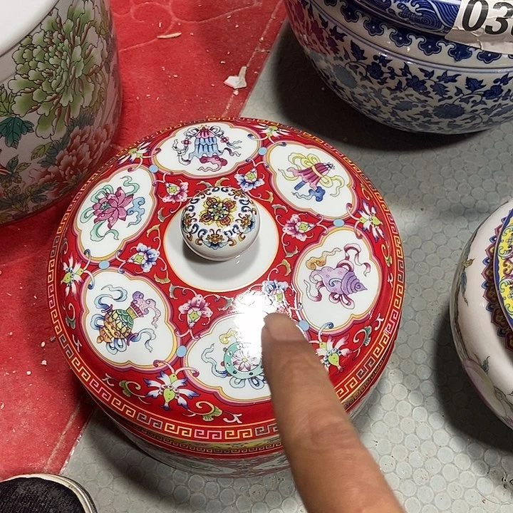 罐景德镇陶瓷罐红色一个