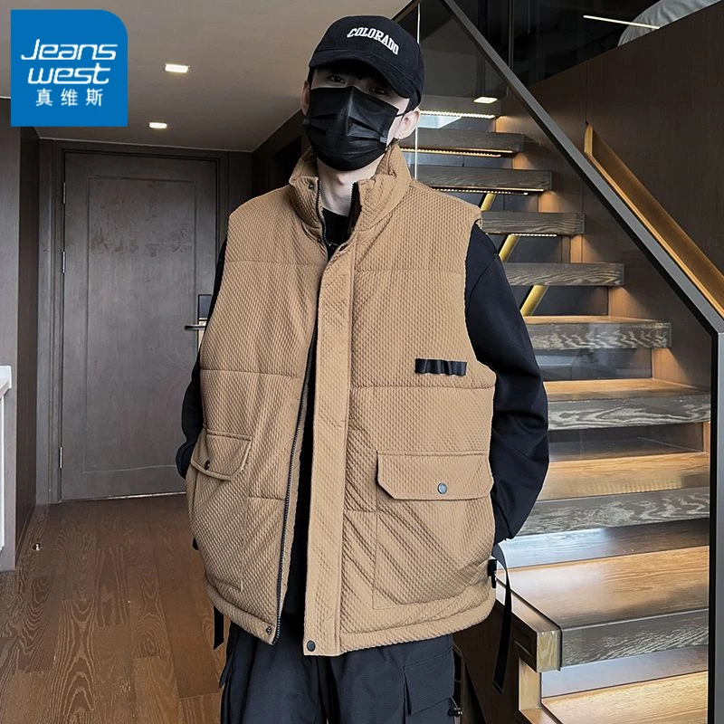 真维斯工装棉马甲男士秋冬季款外穿加厚保暖马夹潮牌外套大码背心