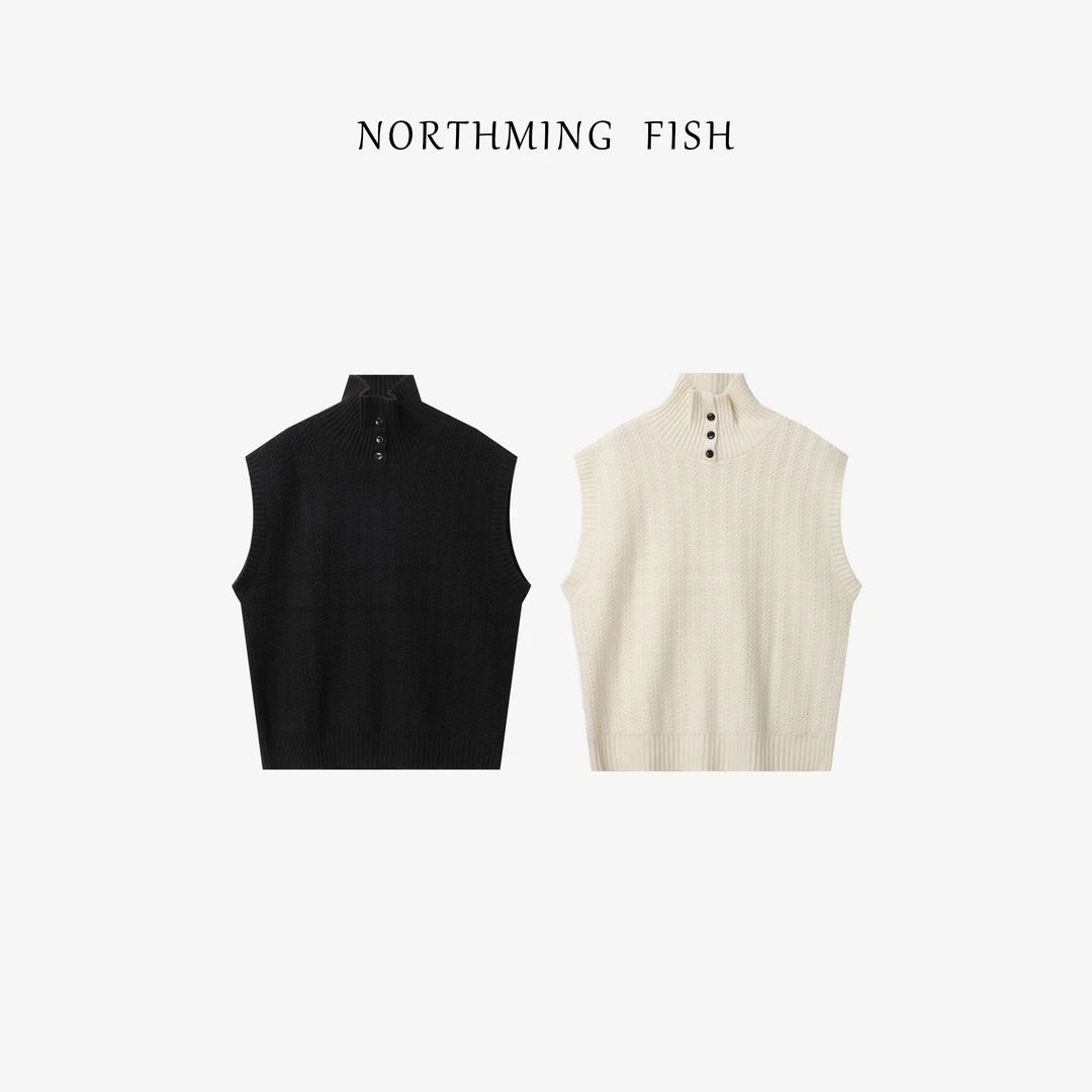 NorthMing fish简约时髦 叠穿神器休闲精致针织马甲