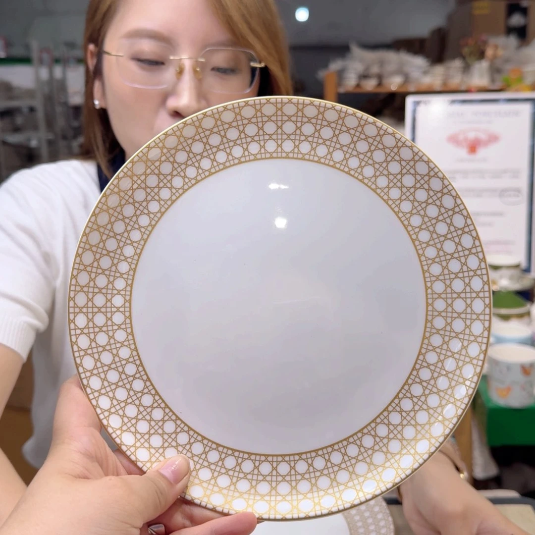 瓷高骨瓷8英寸月光盘20cm一个外贸骨瓷