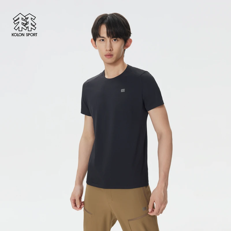 KOLON SPORT可隆吸湿速干T恤防晒UPF50+透湿男士基础圆领上衣
