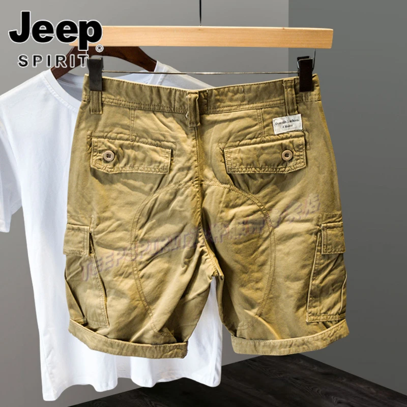 Jeep吉普多口袋工装短裤男休闲百搭马裤宽松小脚夏季潮流五分裤子