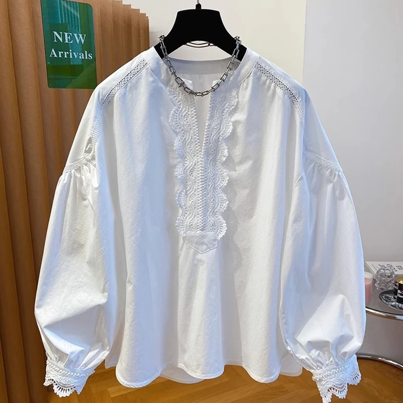 正品哥家品牌折扣法式高级感蕾纟拼接衬衫女2025年早春新款