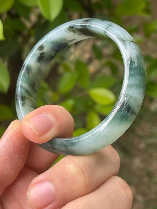 天然翡翠59圈口贵妃镯（020）