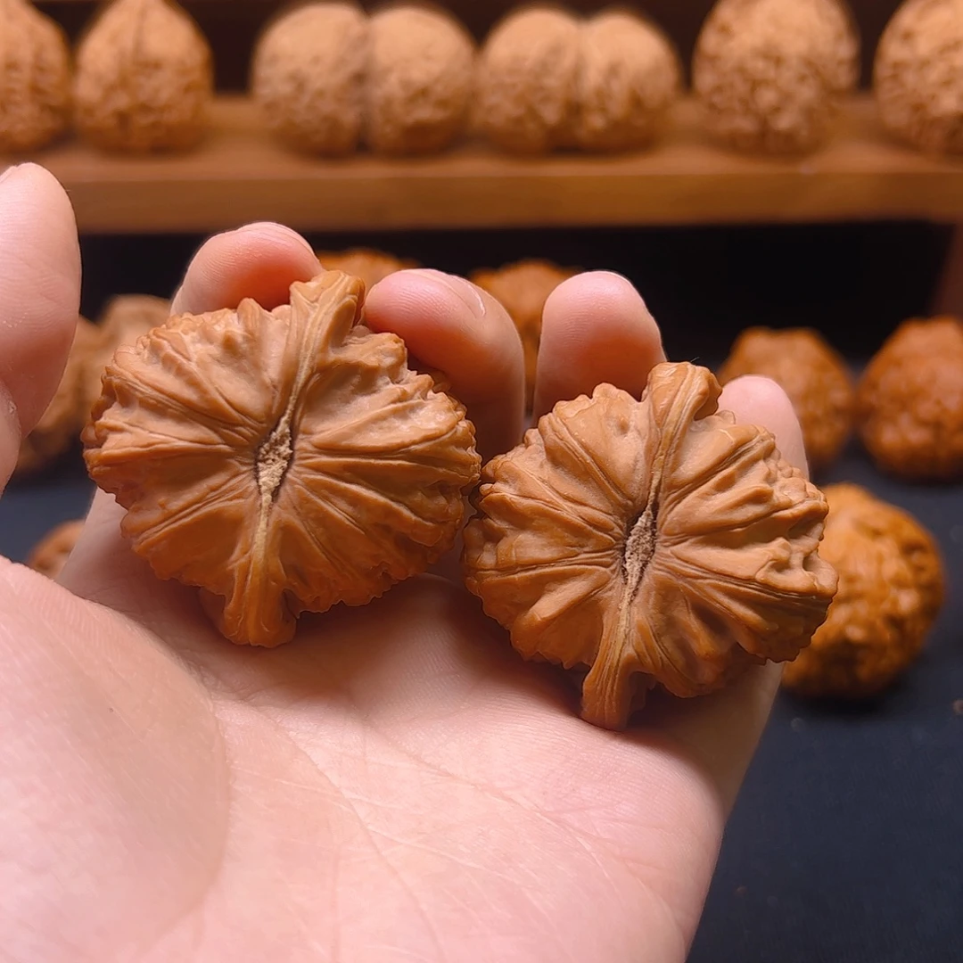 核桃把件红皮白狮子46全品