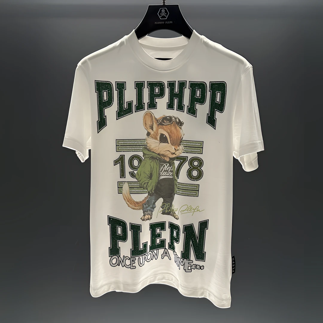 PLIPHPP PLEPN松鼠侠客绿钻经典款修身休闲百搭高级时尚短袖T恤