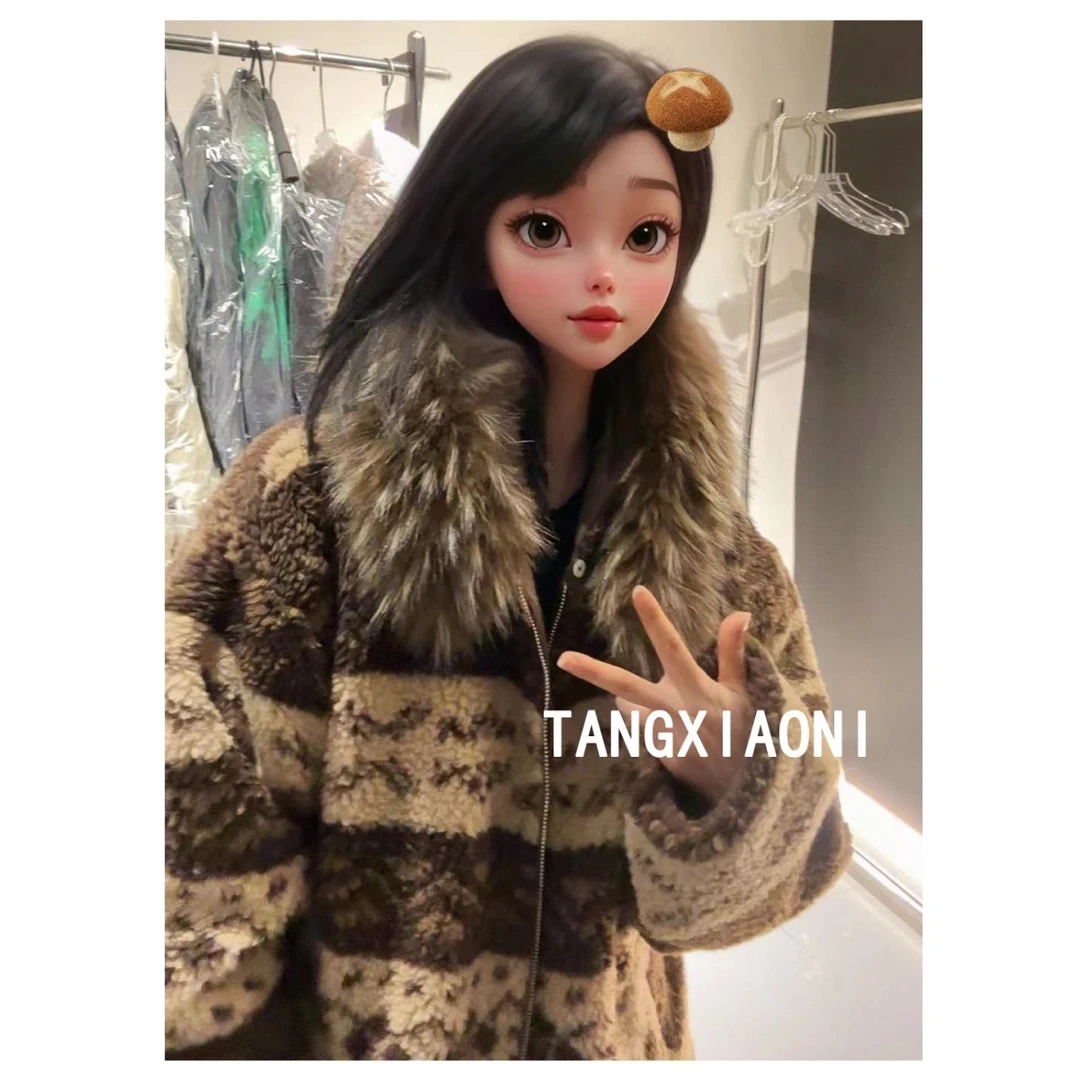 5店 颗粒重磅【费尔岛咖】毛领外套