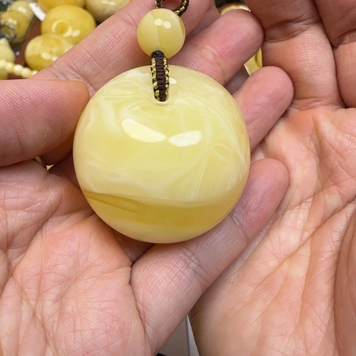 有***๑蜜蜡未镶嵌毛衣链天然蜜蜡