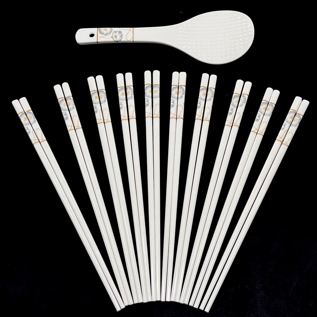 岁月静好筷子10双送陶瓷饭铲家用易清洁破损丢件联系客服补发