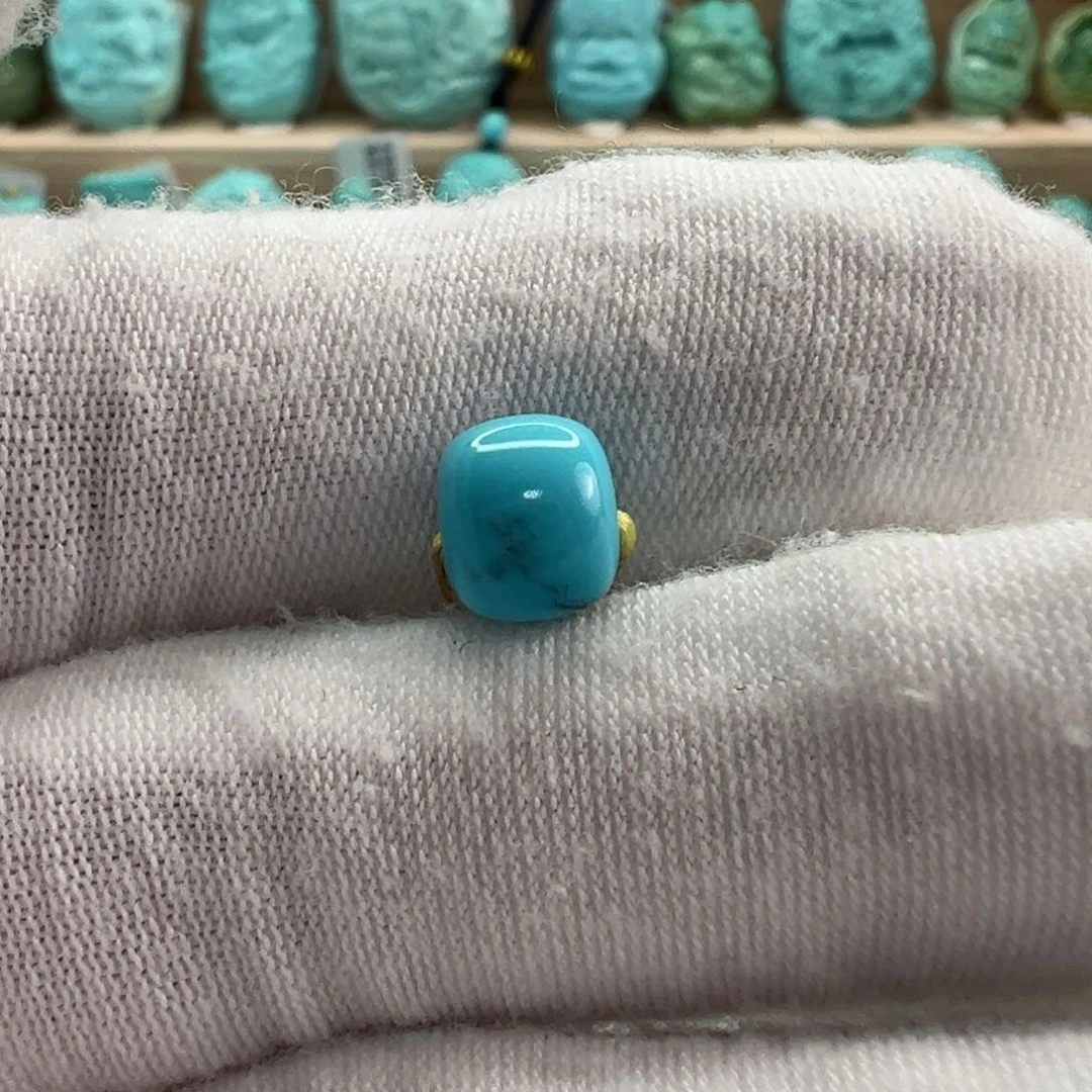 未镶嵌绿松石老型珠7.6x6.4mm