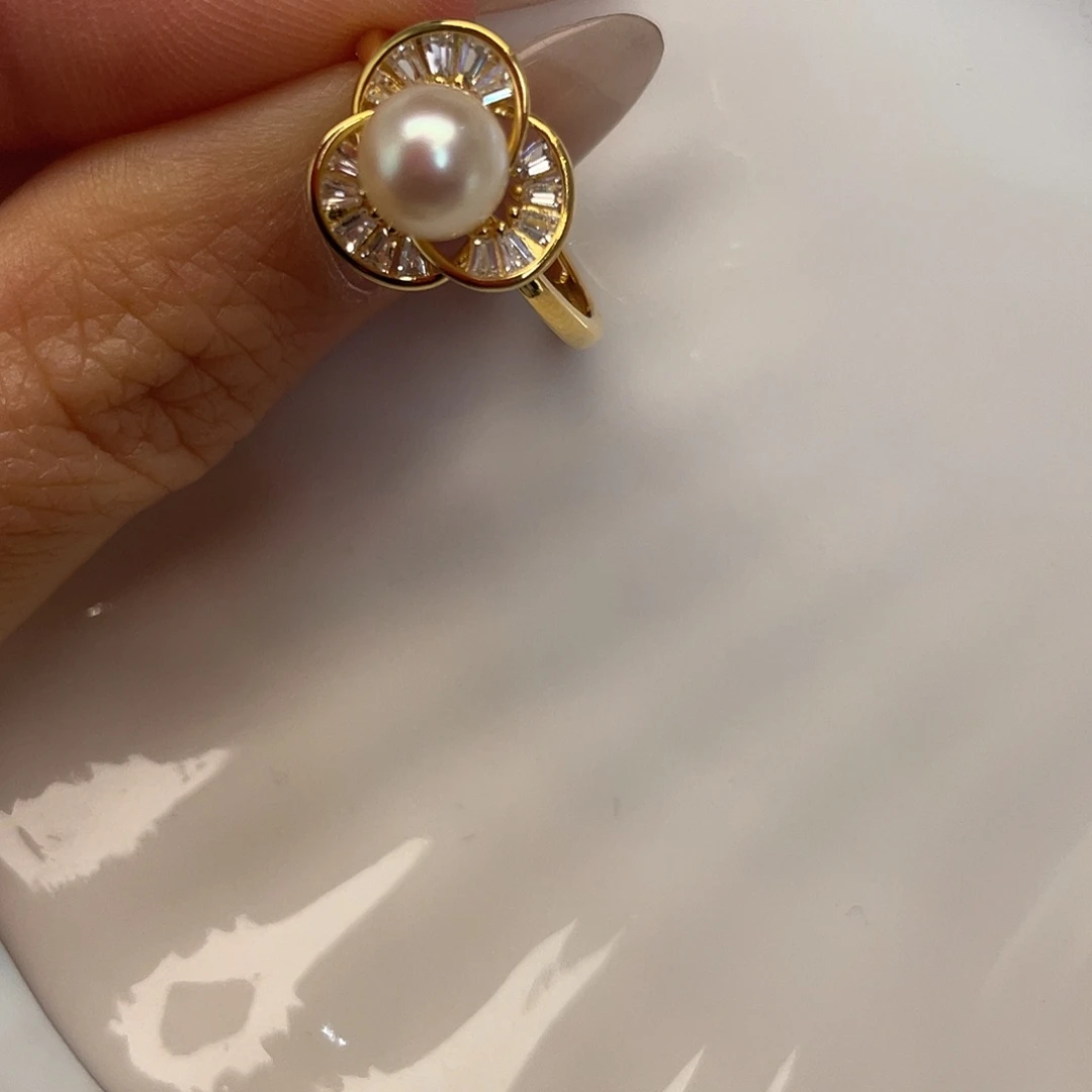 银S925镶嵌海水珍珠戒指