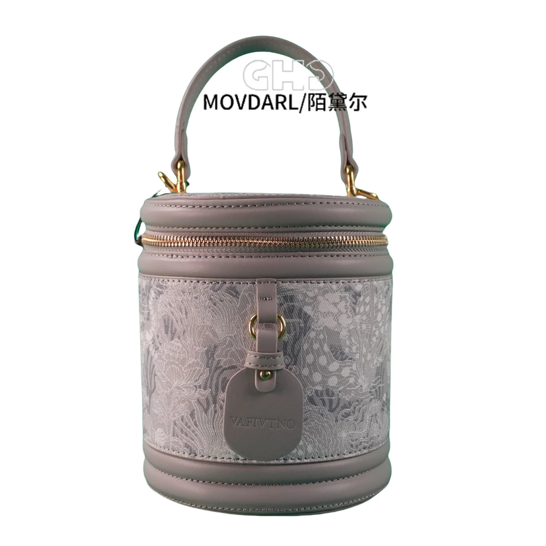 单根拉链刺绣水桶包碎花单肩包奢侈盒子包傣族风格