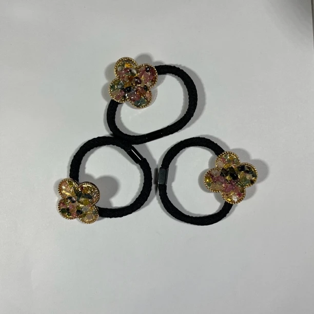 原创碧玺四叶草款头绳多样式发一