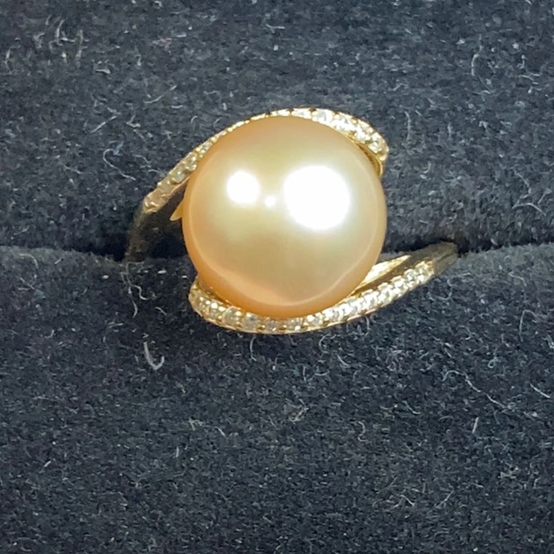 海水珍珠戒圈银S925镶嵌