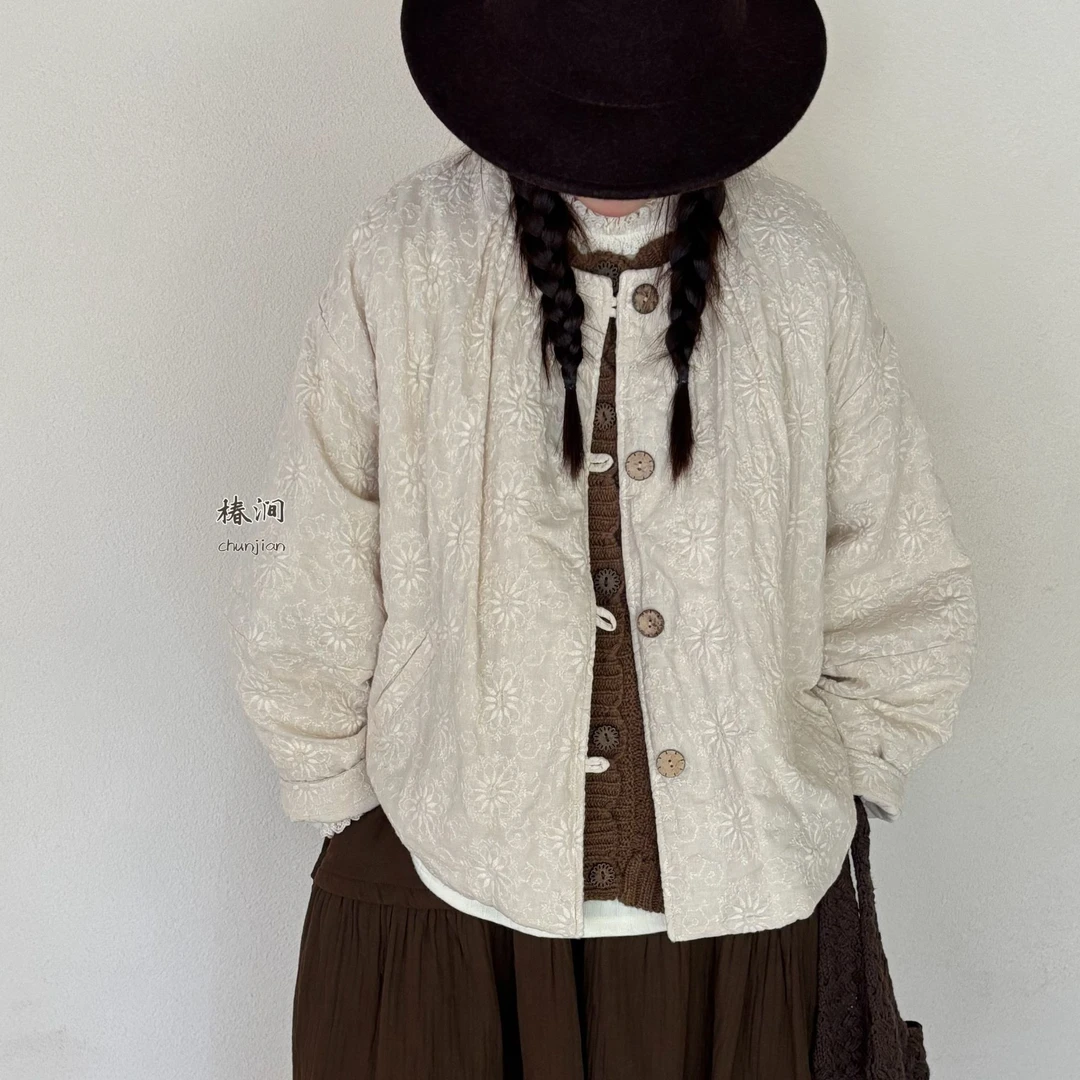 【花间麻】重工满幅刺绣棉衣外套棉服（衣长61胸围130）