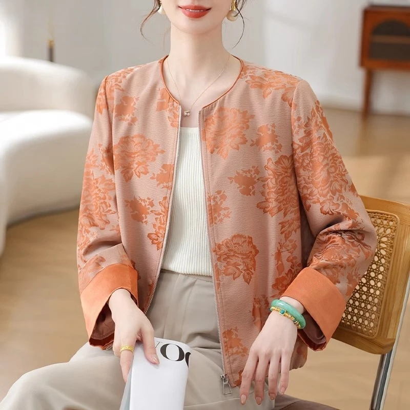 新品推荐洋气妈妈装新中式短款外套2025秋季新款中年女装时尚上衣