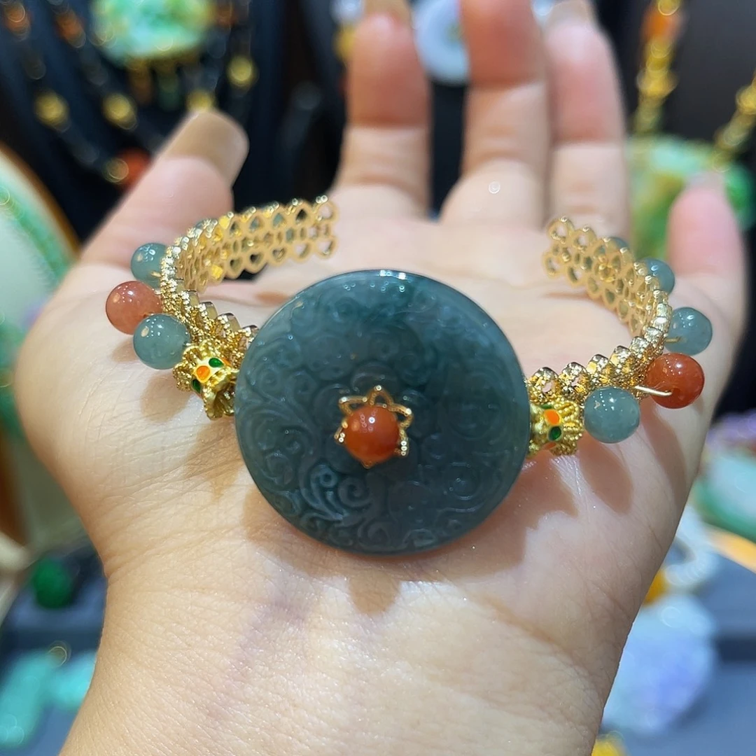 未镶嵌手链翡翠平安扣