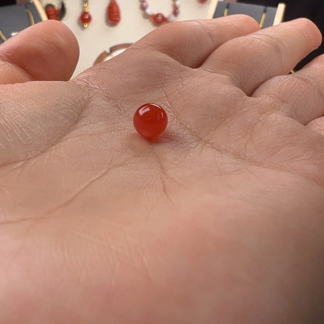 南红玛瑙对珠6.1 6.2未镶嵌終*