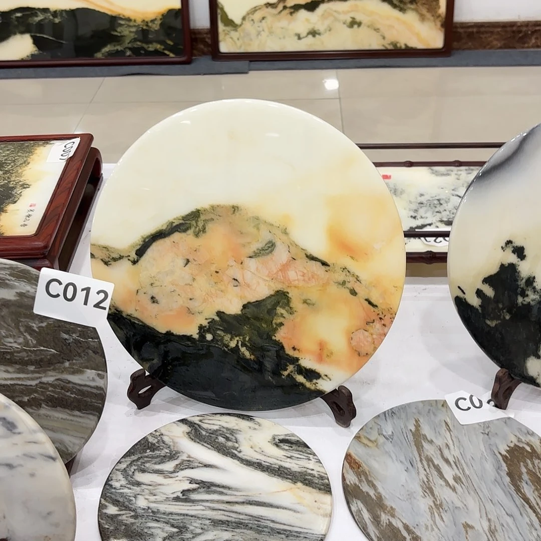 尚***色石材天然云石摆件摆件