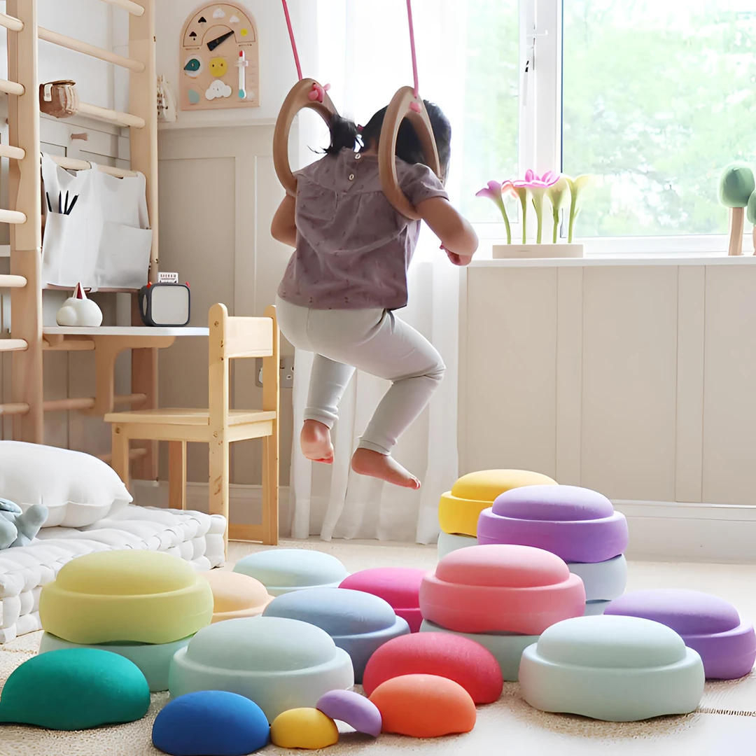 Stepping彩虹过河石儿童感统训练器材幼儿园教具家用平衡玩具