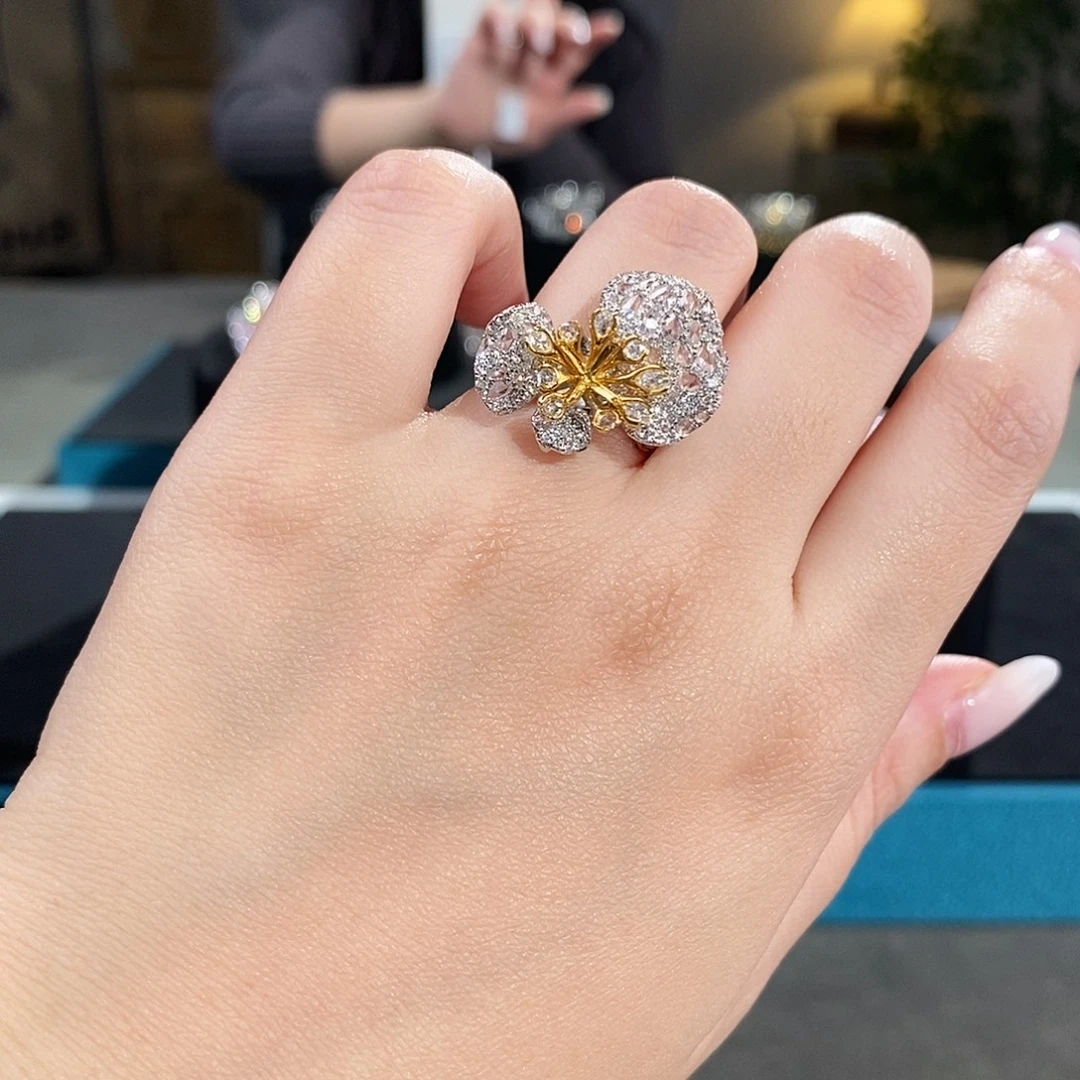 戒托钻石18K金镶嵌两用款