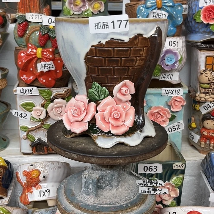 老***大紫砂花盆粗陶材质多肉花盆177孤品