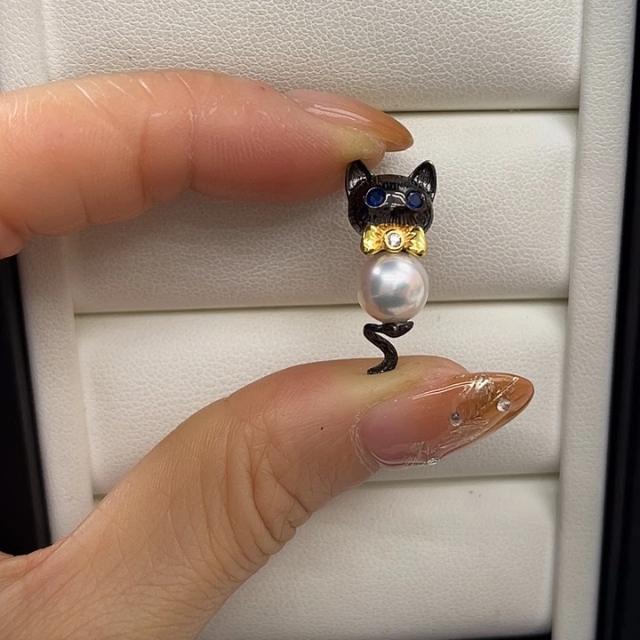 银S925镶嵌吊坠(不含链)海水珍珠