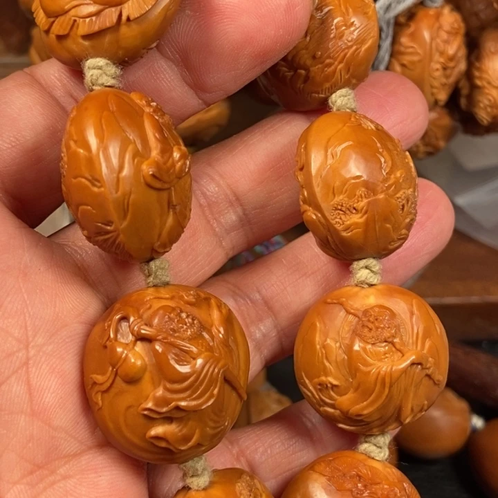 橄榄核手串/手链蓦****疼橄榄核雕刻2.5风景达摩