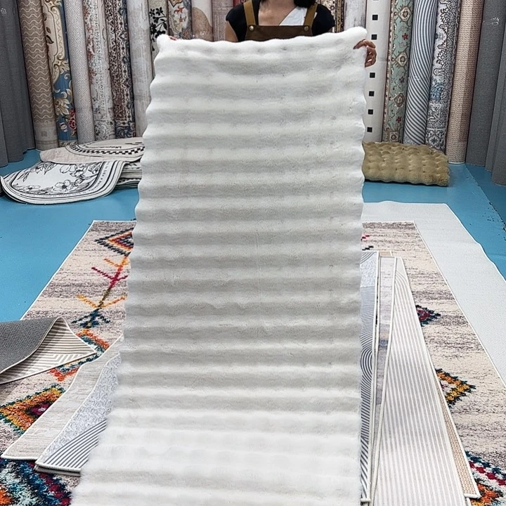 混纺80×200误差正负1-3厘米麂皮绒底仿兔毛泡泡球特价