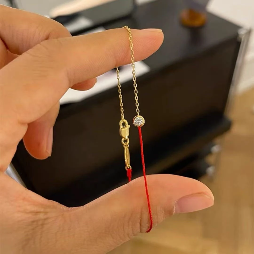 铜合金锆石手链 十里间【本命红绳】极简红绳手链百搭简约叠戴手链