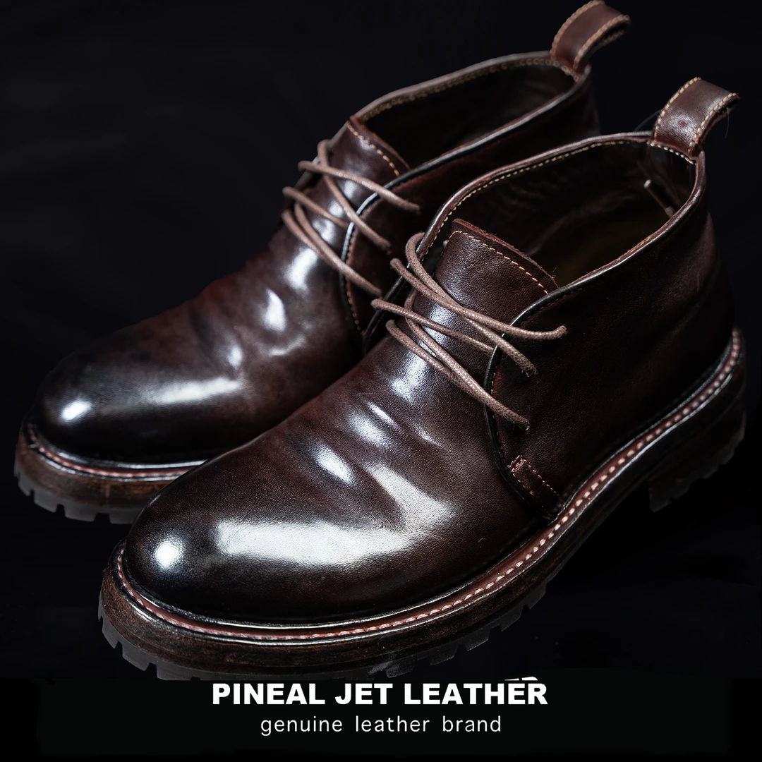 PJL2025新款男士经典复古时尚休闲055V男士商务马皮甲壳虫皮鞋K