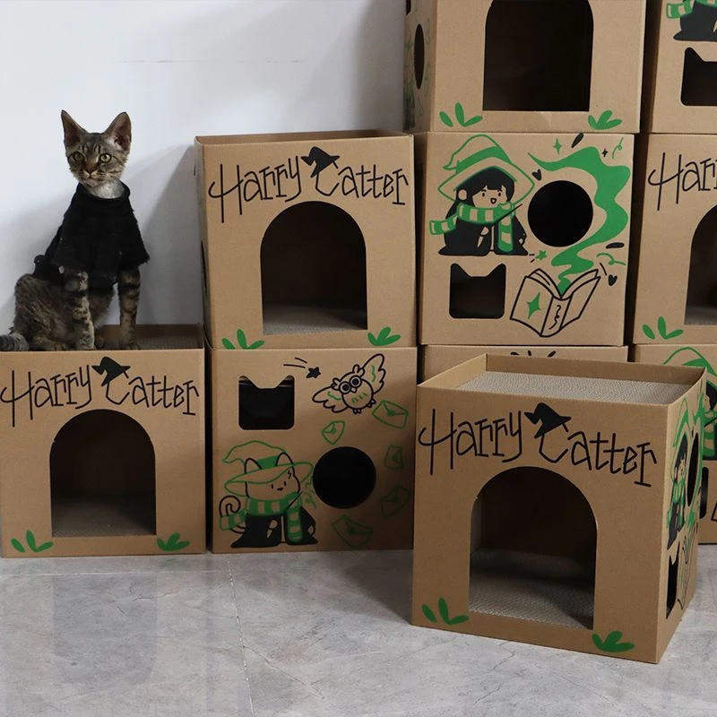 姚工匠猫窝猫抓板瓦楞纸猫睡觉窝猫纸盒猫箱猫咪纸箱可替换抓板