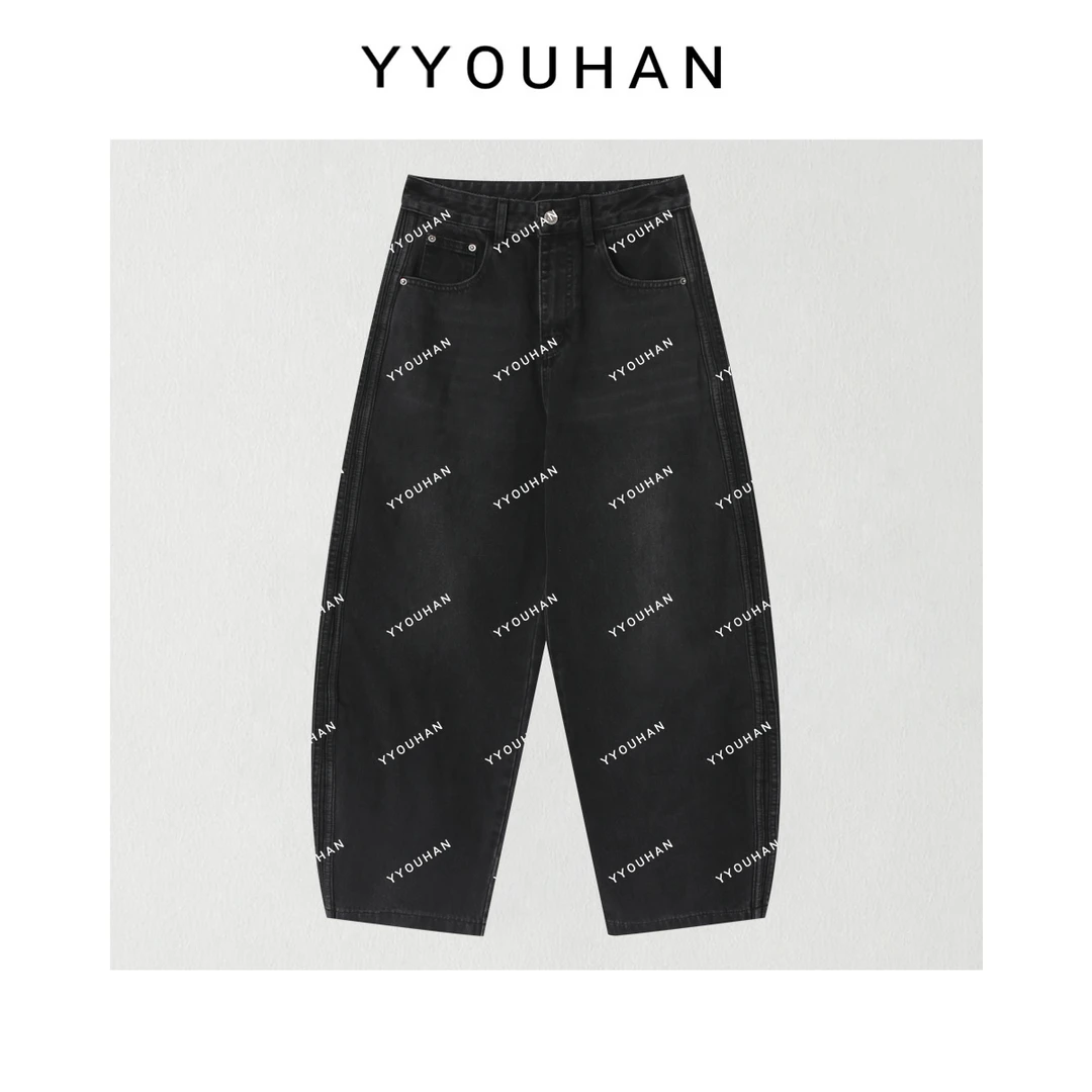 YYOUHAN 2025新款【随性酷感】极简风显瘦高腰黑标牛仔裤 2508C4338