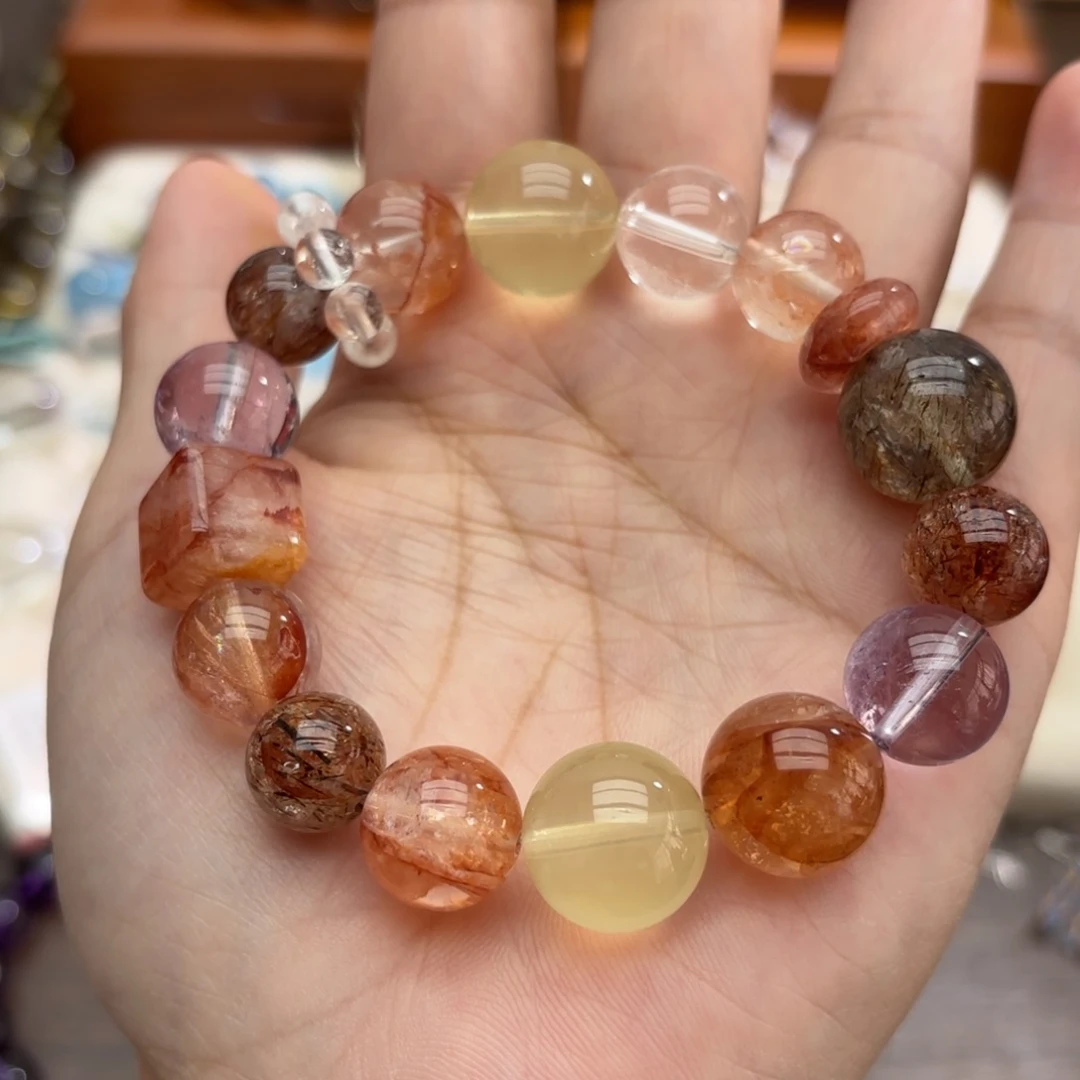 未镶嵌手链水晶红浇花