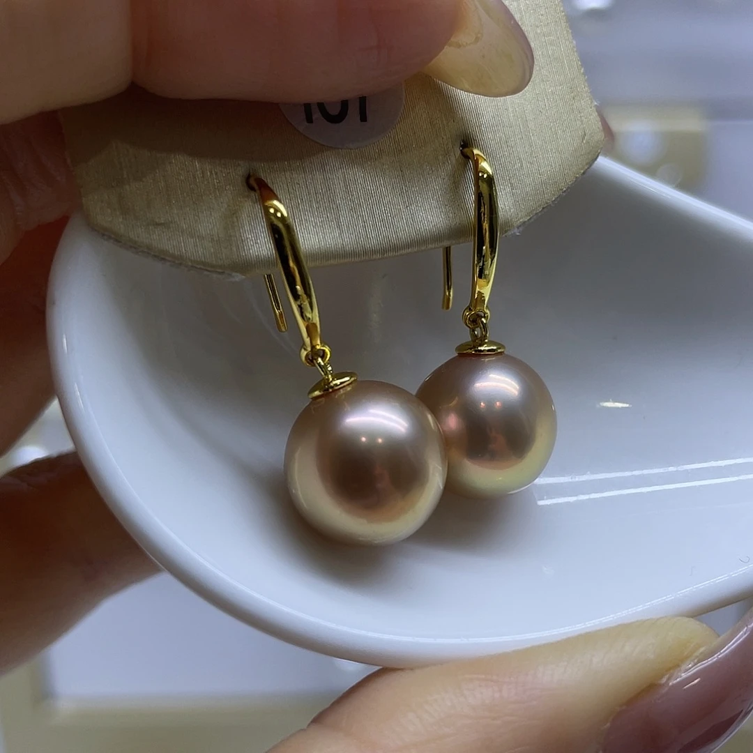 耳饰银S925镶嵌淡水珍珠