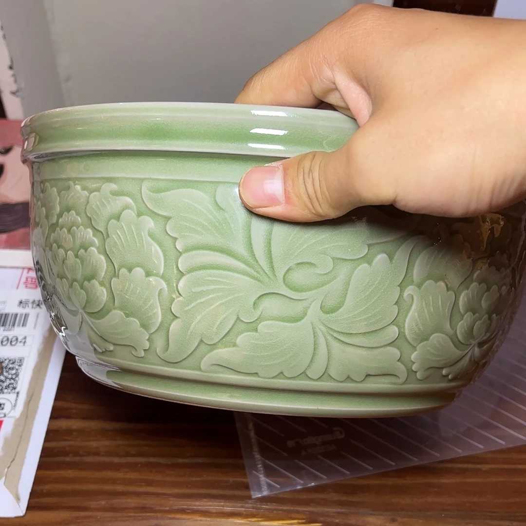 瓷刻画面盆一只特价