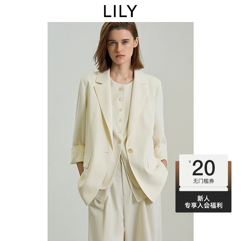 【一秒入夏】防晒防透LILY2025夏季西装UPF50+休闲外套125209C2919