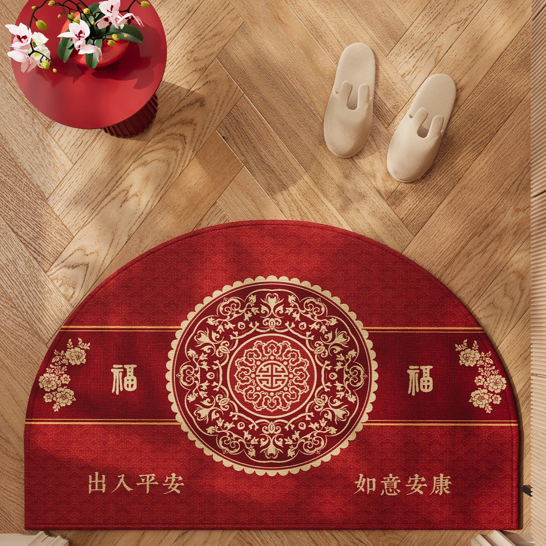 忘忧虫红色入户门垫耐脏防滑2026新年喜庆除尘免洗家用进门地毯