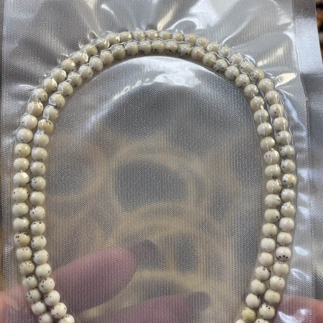 星月菩提吊坠原生态骨瓷白大留白圆珠尺寸5