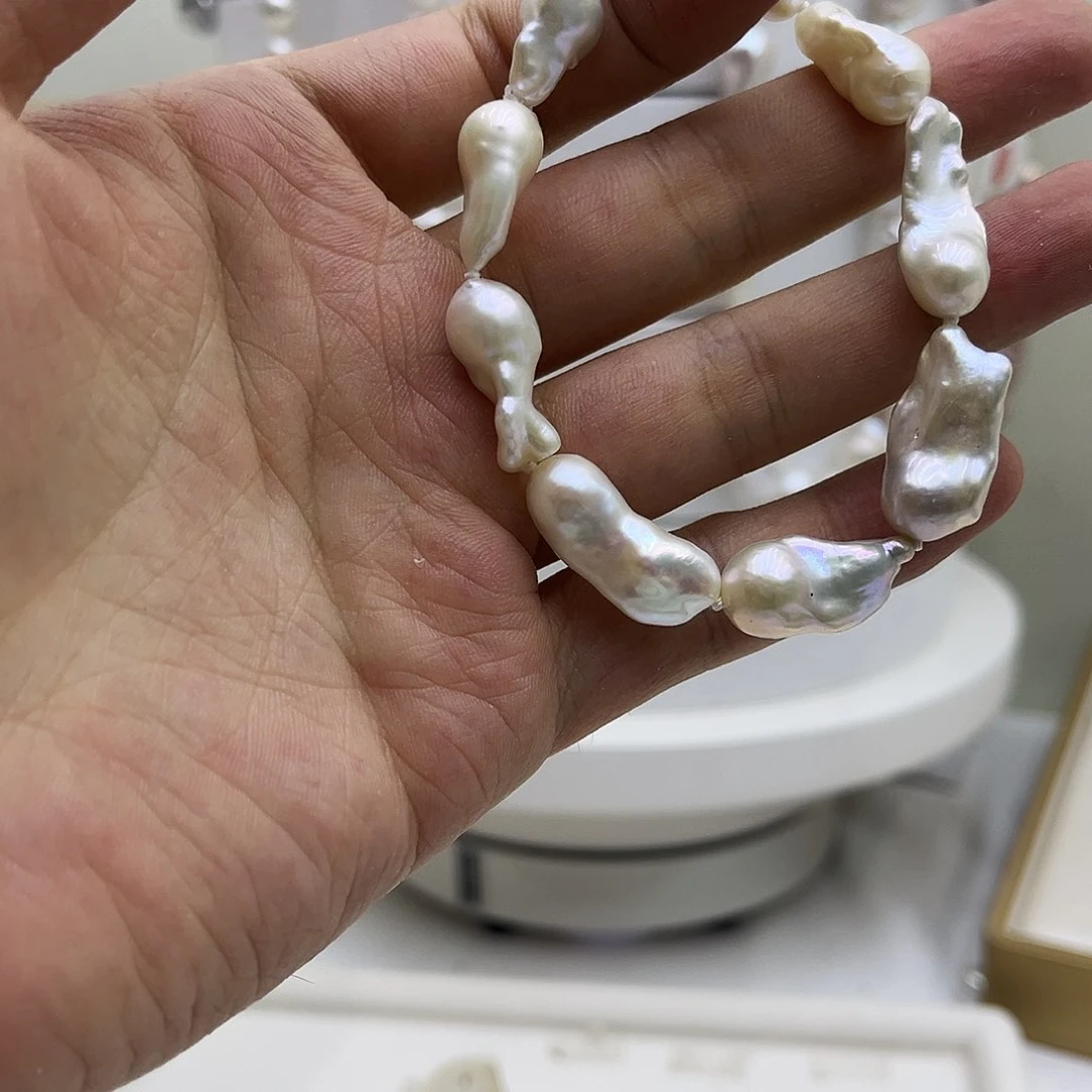 淡水珍珠银S925镶嵌颈饰