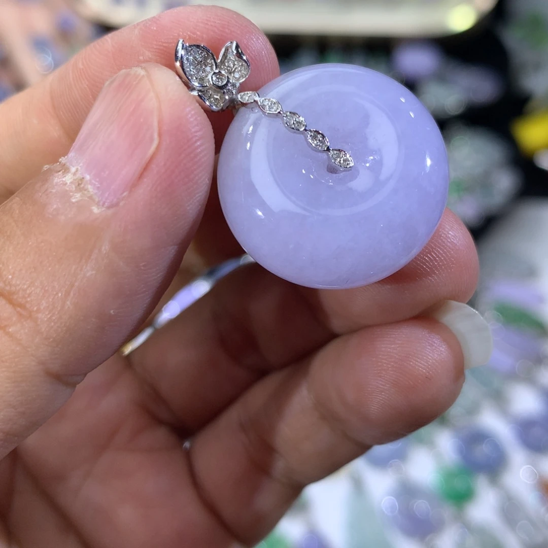翡翠18K金镶嵌耳饰