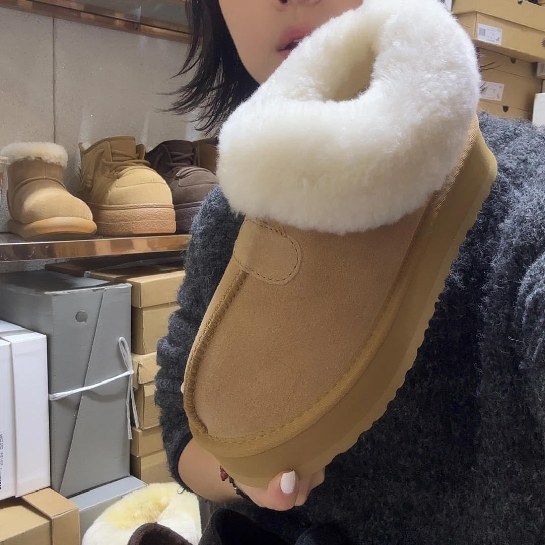 40码驼色雪地靴圈口毛
