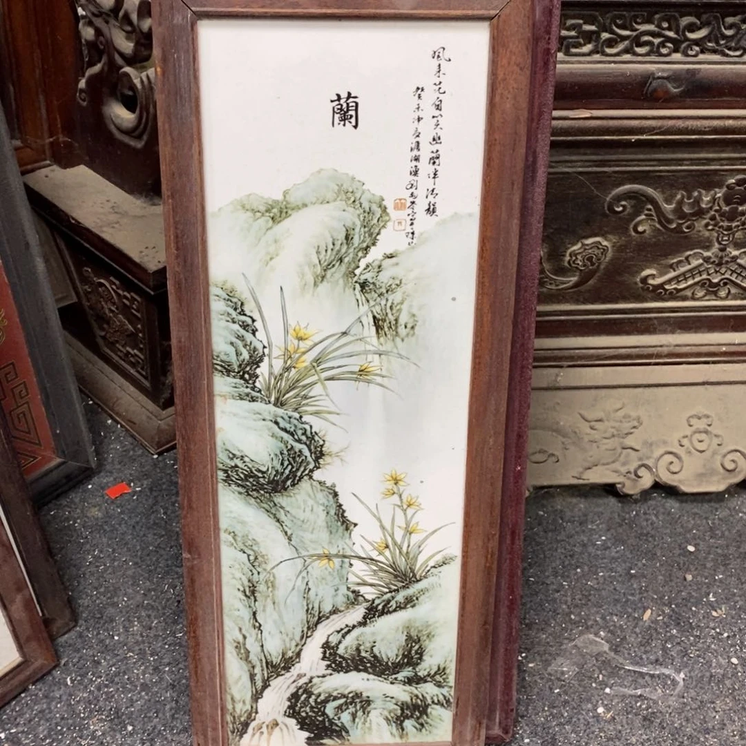 瓷片53*21*1景德镇瓷板画柴窑烧制