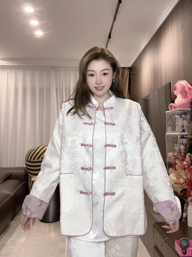 「68955」双面穿国风新中式立体提花重工外套上衣新中式复古