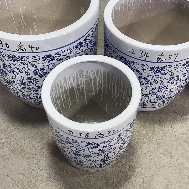 陶瓷花U盆一套三个