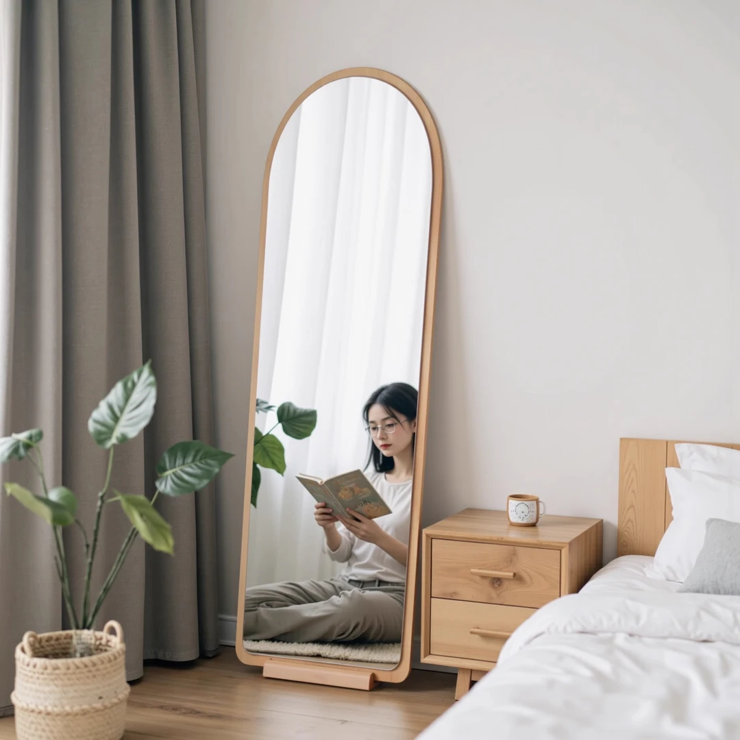 中古风全身镜落地镜家用卧室女生穿衣镜子挂墙ins风法式试衣镜子