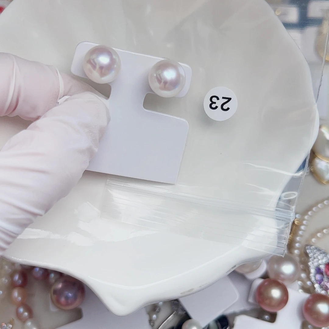 银S925镶嵌淡水珍珠耳饰