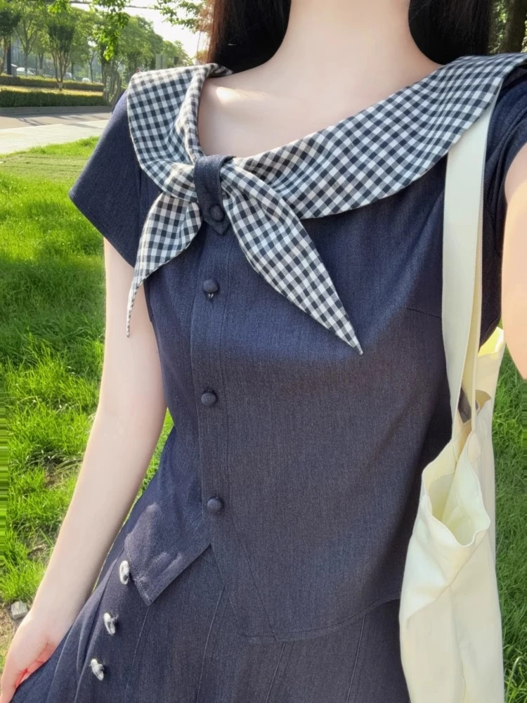 新中式盘扣衬衫女夏季垂耳兔设计感优雅气质复古兔耳朵领短袖上衣