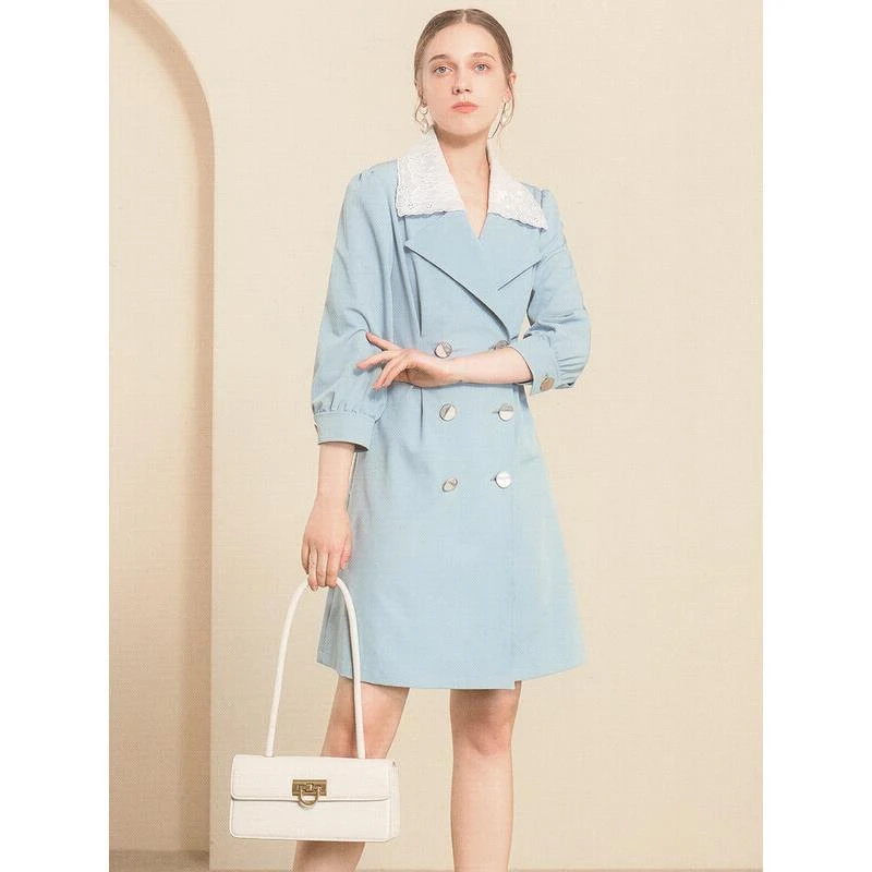 9581【依系列】气质双排扣通勤连衣裙3G186023Q